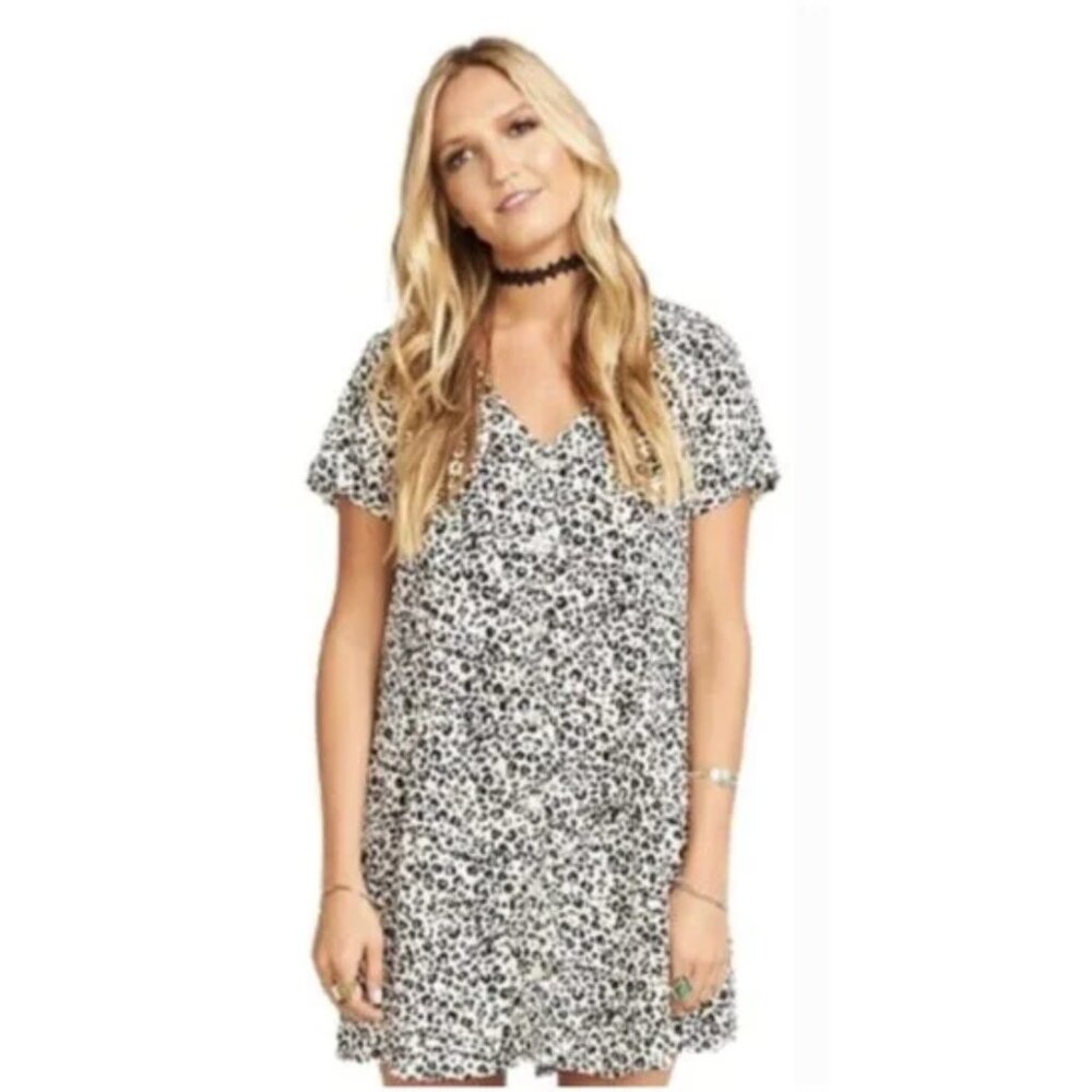 Show Me Your MuMu Black and White Leopard Print Shift Dress